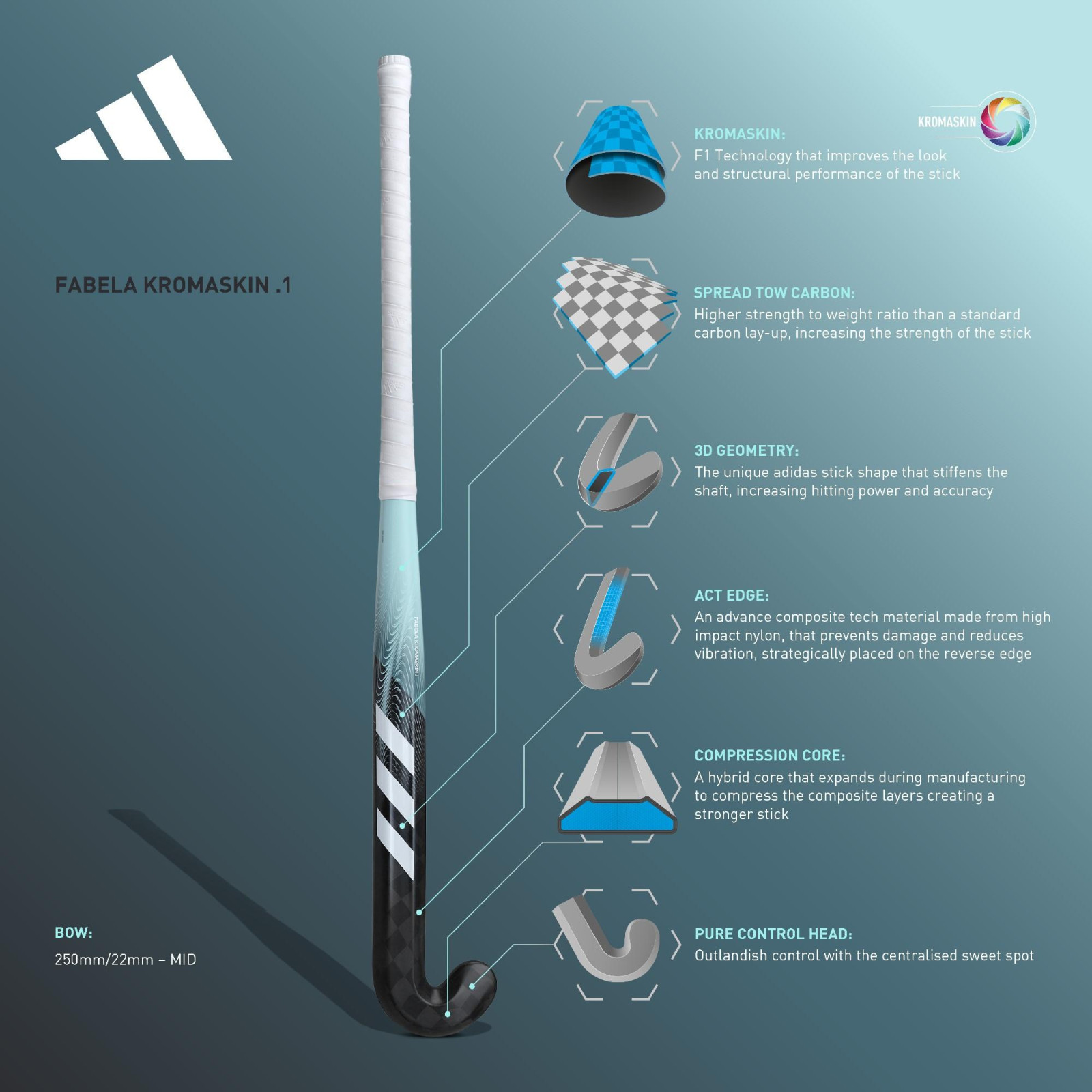 Adidas Fabela Kromaskin .1 Hockey Stick (2023/24) - Adidas Fabela Kromaskin .1 Hockey Stick (2023/24) - Adidas Fabela Kromaskin 