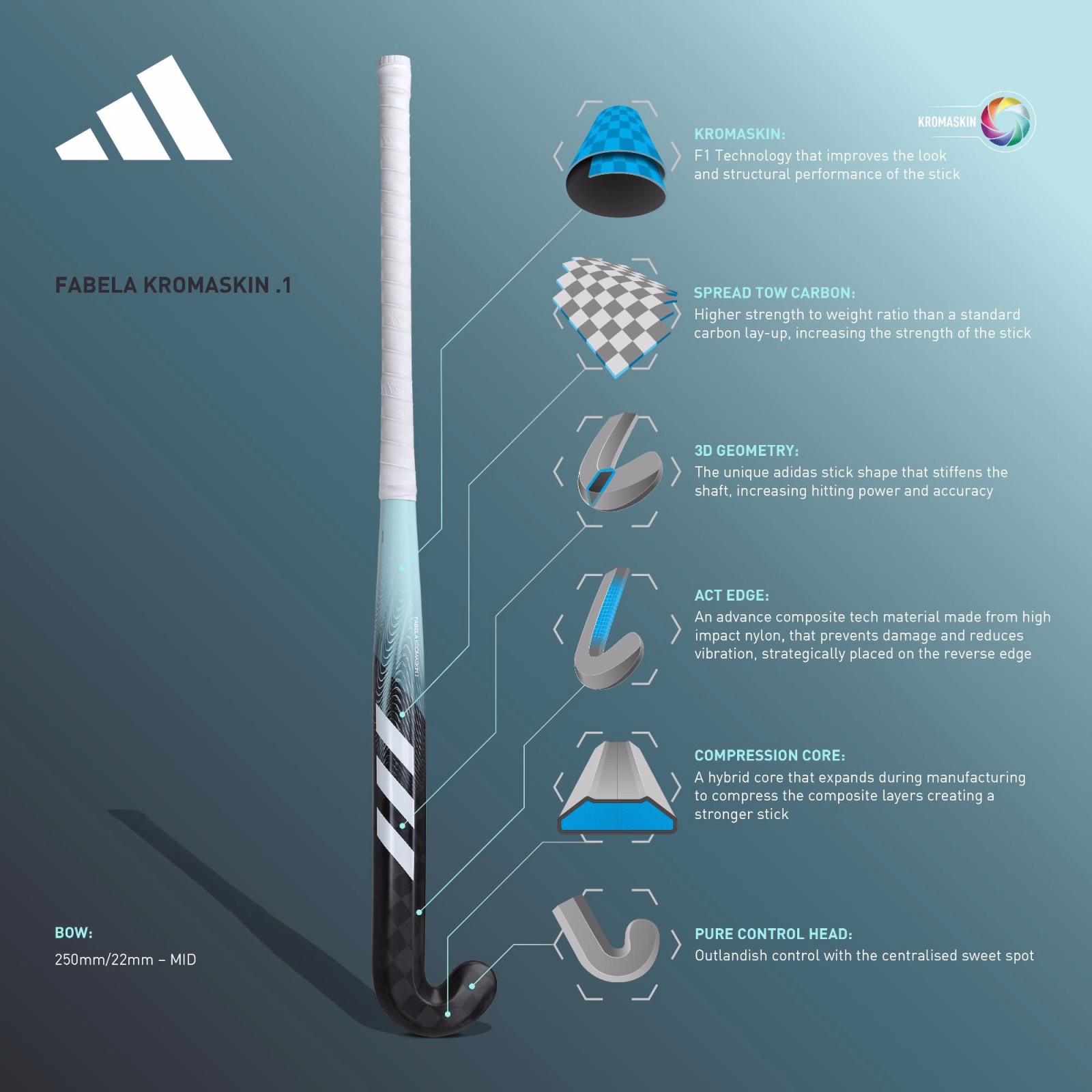 Adidas Fabela Kromaskin .1 Hockey Stick (2023/24) - Adidas Fabela Kromaskin .1 Hockey Stick (2023/24) - Adidas Fabela Kromaskin 