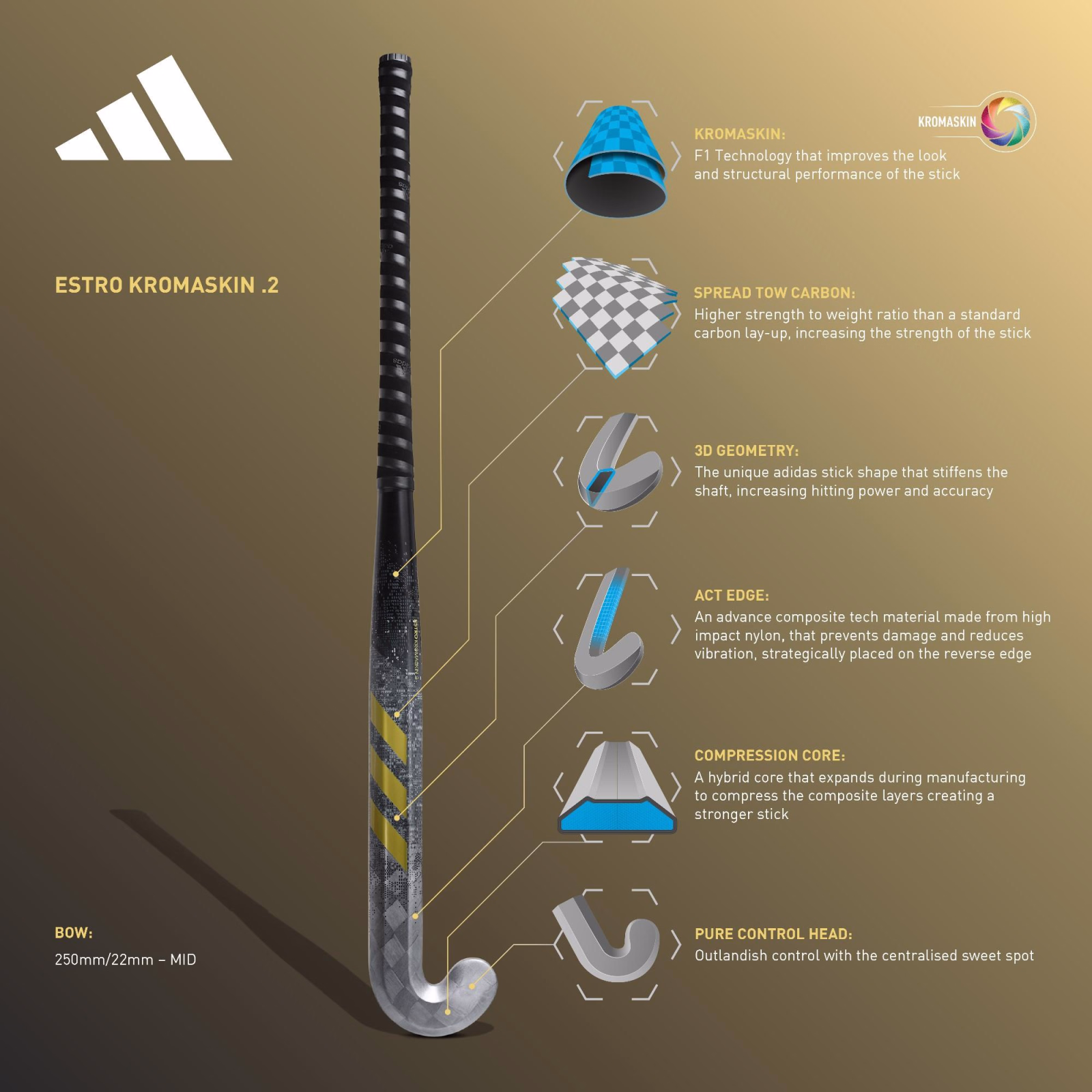 Adidas Estro Kromaskin .2 Hockey Stick (2023/24) - Adidas Estro Kromaskin .2 Hockey Stick (2023/24) - Adidas Estro Kromaskin .2 