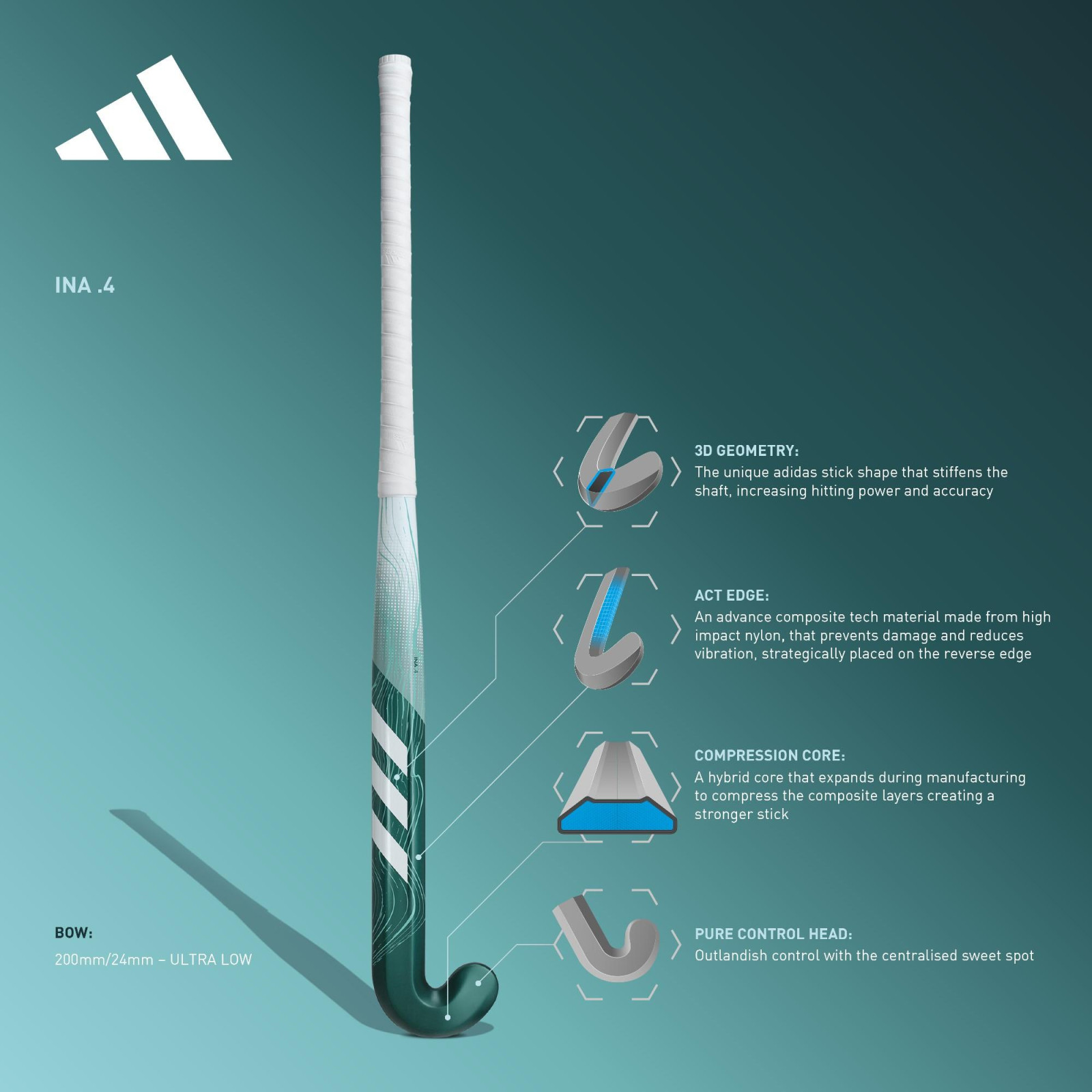 Adidas Ina .4 Hockey Stick (2023/24) - Adidas Ina .4 Hockey Stick (2023/24) - Adidas Ina .4 Hockey Stick (2023/24) - Adidas Ina .4 Hockey Stick (2023/24) - Adidas Ina 
