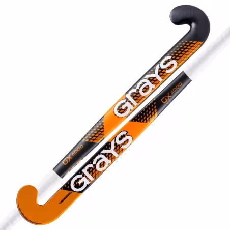 Grays GX3000 Ultrabow Junior Hockey Stick - Black/Orange (2023/24) - Grays GX3000 Ultrabow Junior Hockey Stick - Black/Orange (2