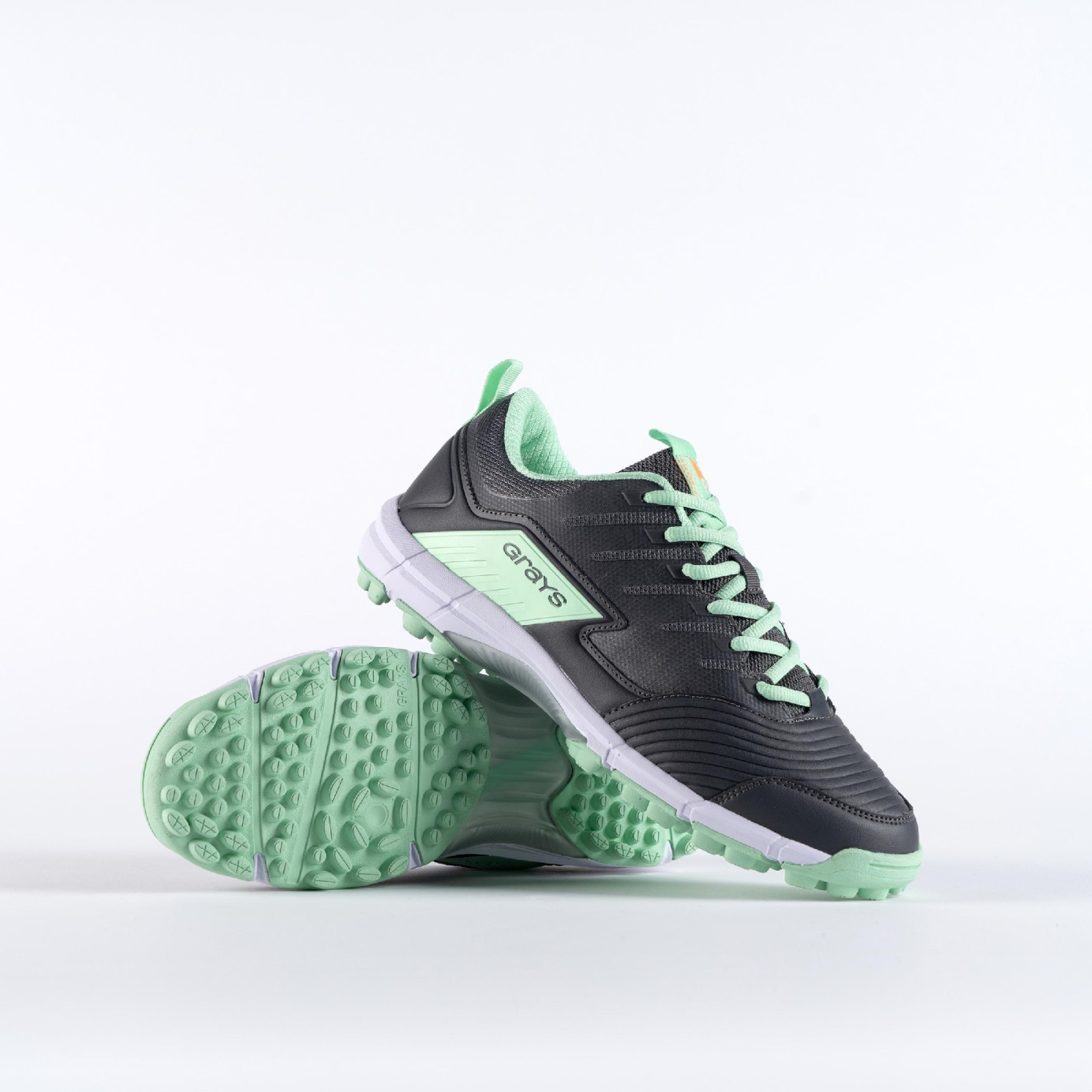 Grays Flash 3.0 Junior Hockey Shoes - Charcoal/Mint (2023/24) - Grays Flash 3.0 Junior Hockey Shoes - Charcoal/Mint (2023/24) - 