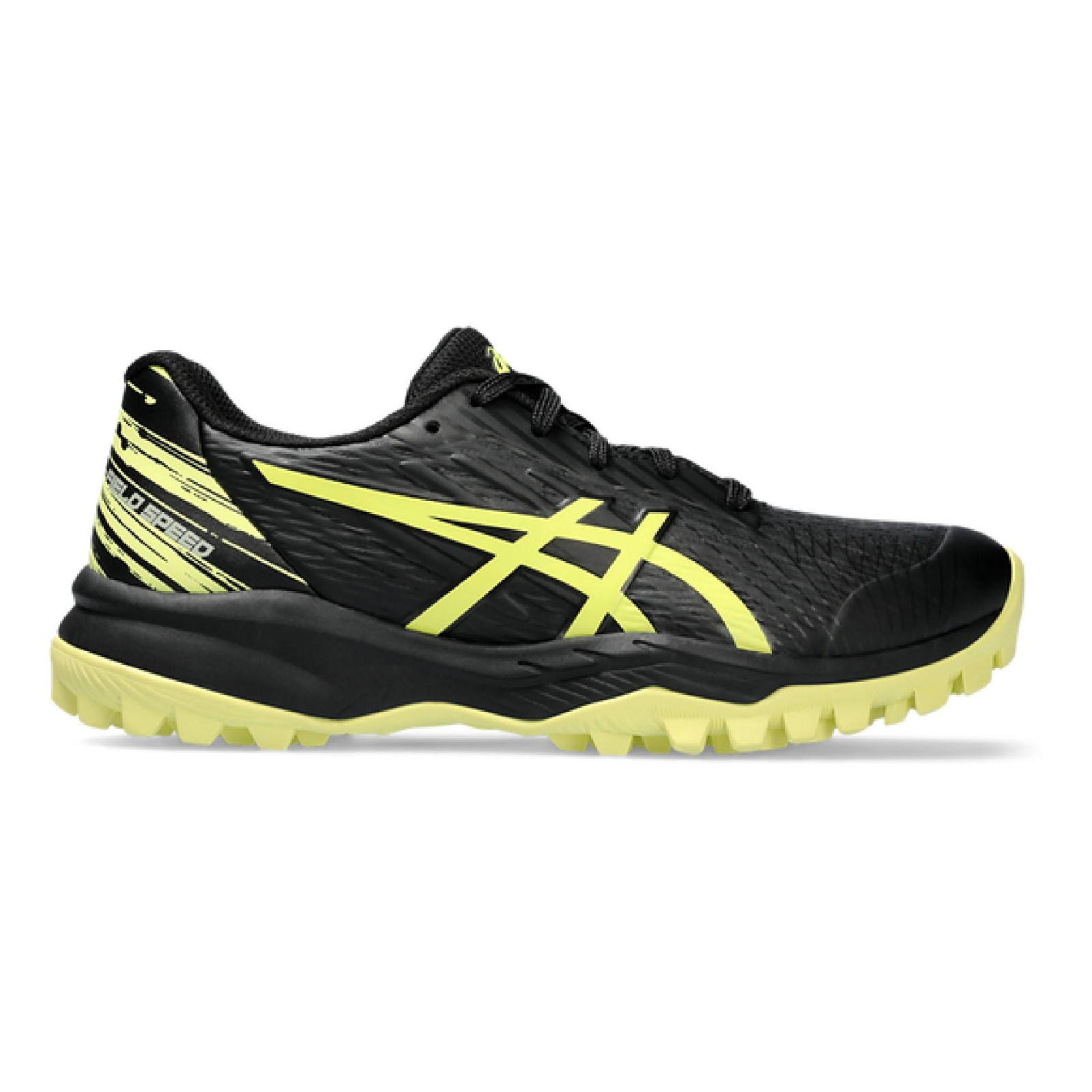 Zapatillas de hockey Asics Field Speed GS para niños - Negro/Amarillo (2023/24) - Zapatillas de hockey Asics Field Speed GS para