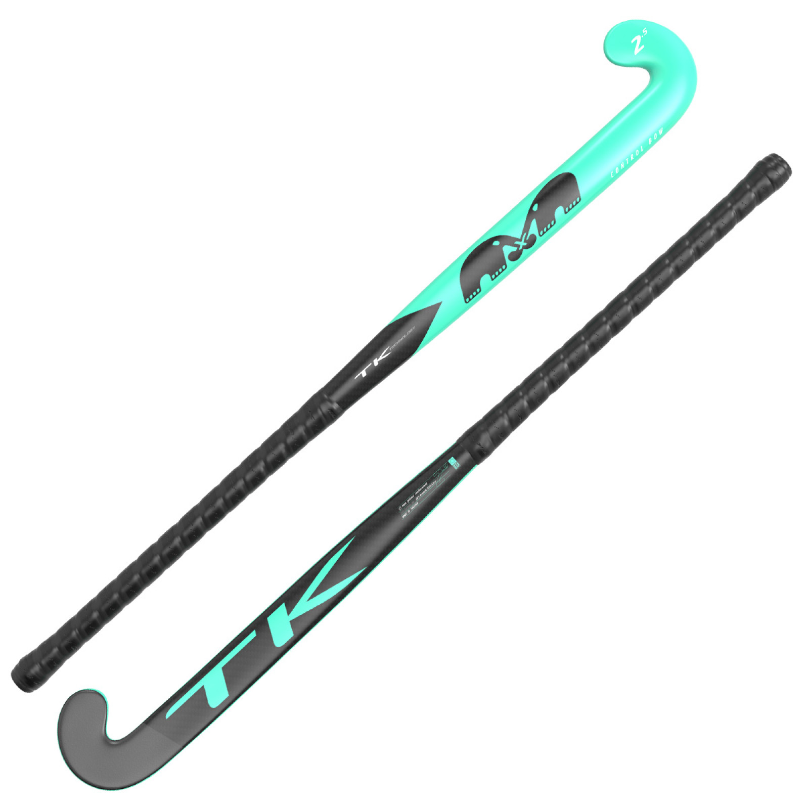 TK 2.5 Control Bow Hockey Stick -Aqua (2023/24) - Side View