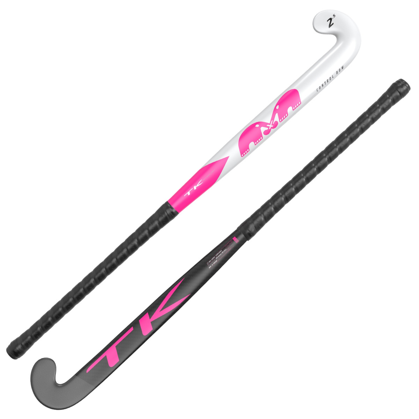 TK 2.5 Control Bow Hockey Stick - White/Pink (2023/24) - Side View
