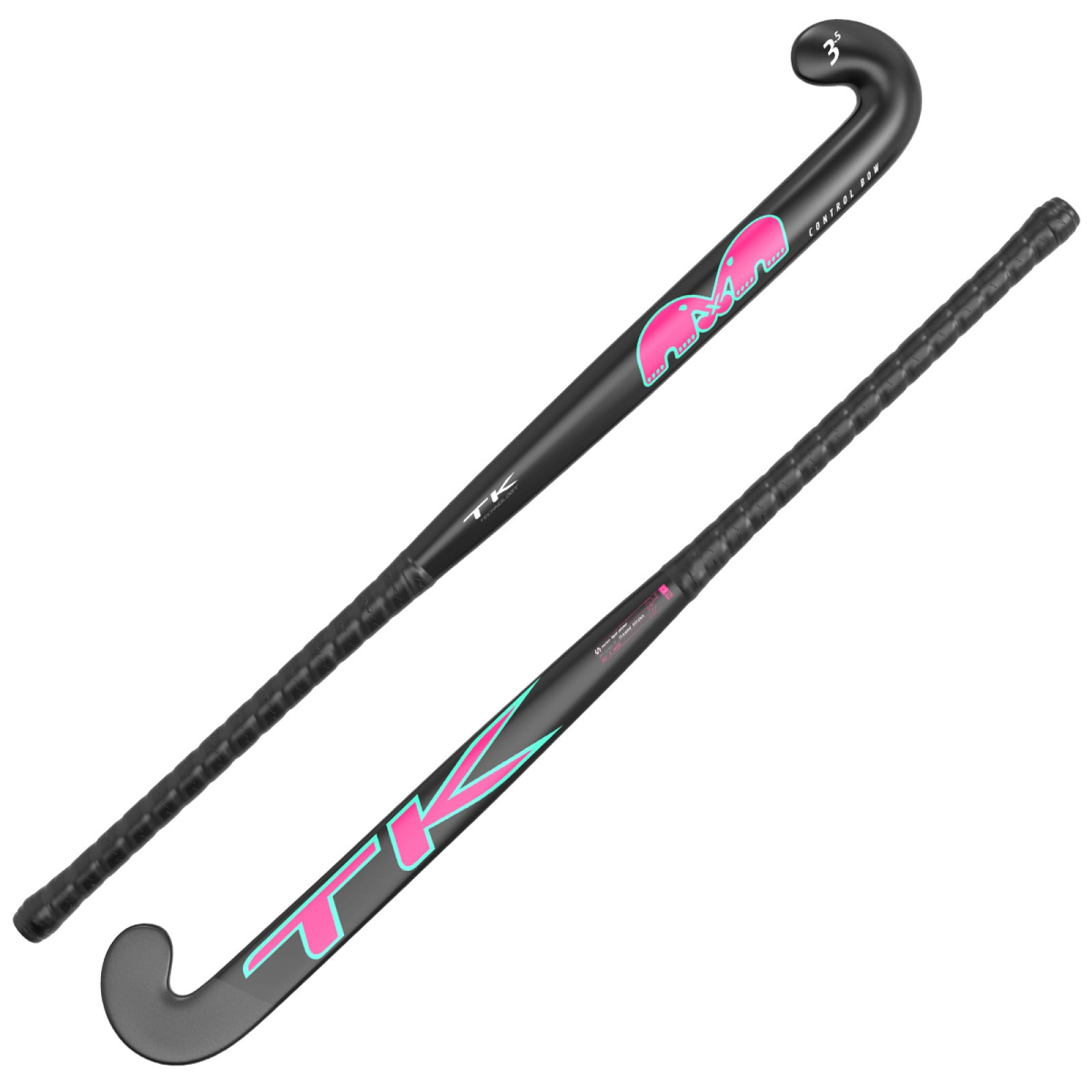 TK 3.5 Control Bow Hockey Stick - Black/Pink (2023/24) - Side View