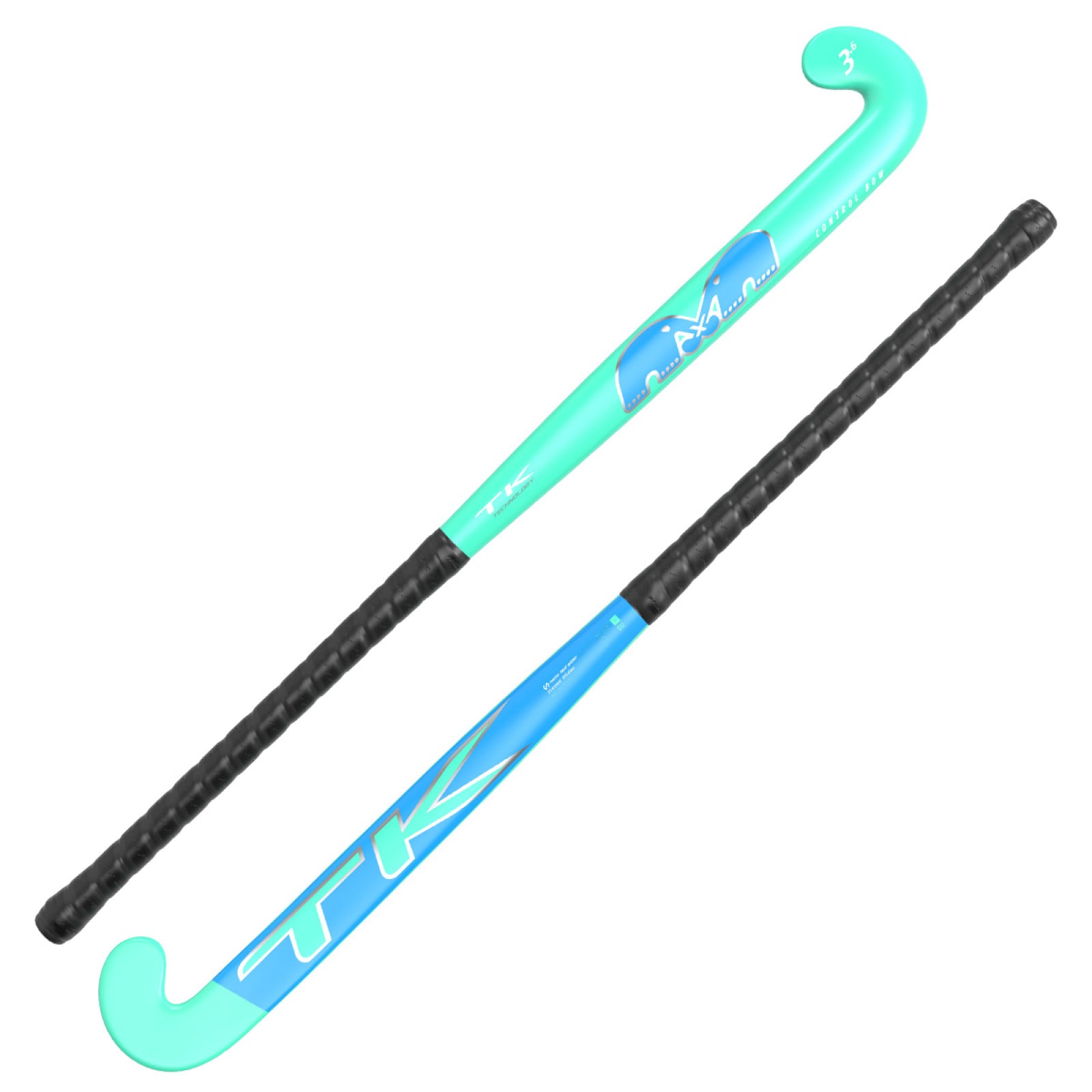 TK 3.6 Control Bow Hockey Stick - Aqua/Sky(2023/24) - Side View