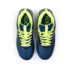 Kookaburra Orbit Junior Hockey Shoes - Blue/Yellow (2023/24) - Back View