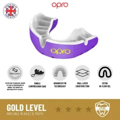 OPRO Self-Fit GEN4 Gold Mouthguard - Purple/White - OPRO Self-Fit GEN4 Gold Mouthguard - Purple/White - OPRO Self-Fit GEN4 Gold 