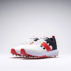 Gray-Nicolls Players 3.0 Spike Cricket Shoes - White/Black/Red (2024) - Gray-Nicolls Players 3.0 Spike Cricket Shoes - White/Bla