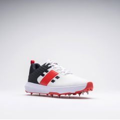 Gray-Nicolls Players 3.0 Spike Cricket Shoes - White/Black/Red (2024) - Gray-Nicolls Players 3.0 Spike Cricket Shoes - White/Bla