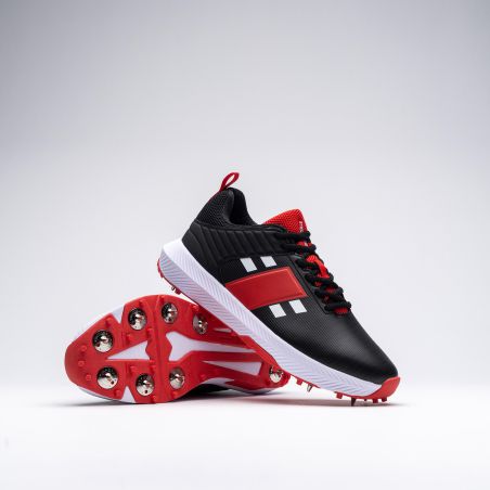 Gray-Nicolls Players 3.0 Spike Cricket Shoes - Black/White/Red (2024) - Gray-Nicolls Players 3.0 Spike Cricket Shoes - Black/Whi