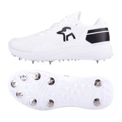 Kookaburra KC Players Spike Cricket Shoes - White/Black (2024) - Kookaburra KC Players Spike Cricket Shoes - White/Black (2024) 