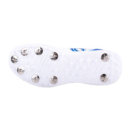 Kookaburra KC 1.0 Spike Cricket Shoes - White/Blue/Red (2024)