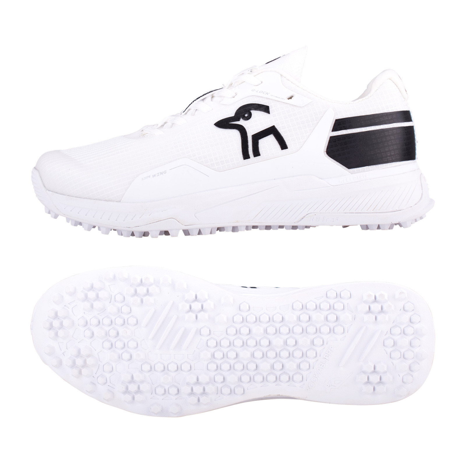 Kookaburra KC Players Rubber Cricket Shoes - White/Black (2024) - Kookaburra KC Players Rubber Cricket Shoes - White/Black (2024