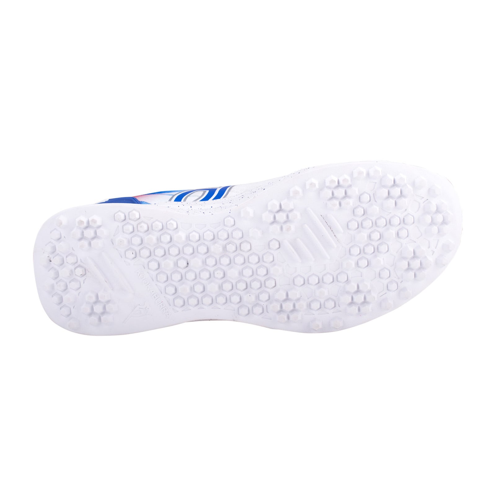 Kookaburra KC 1.0 Rubber Cricket Shoes - White/Blue/Red (2024) - Side View