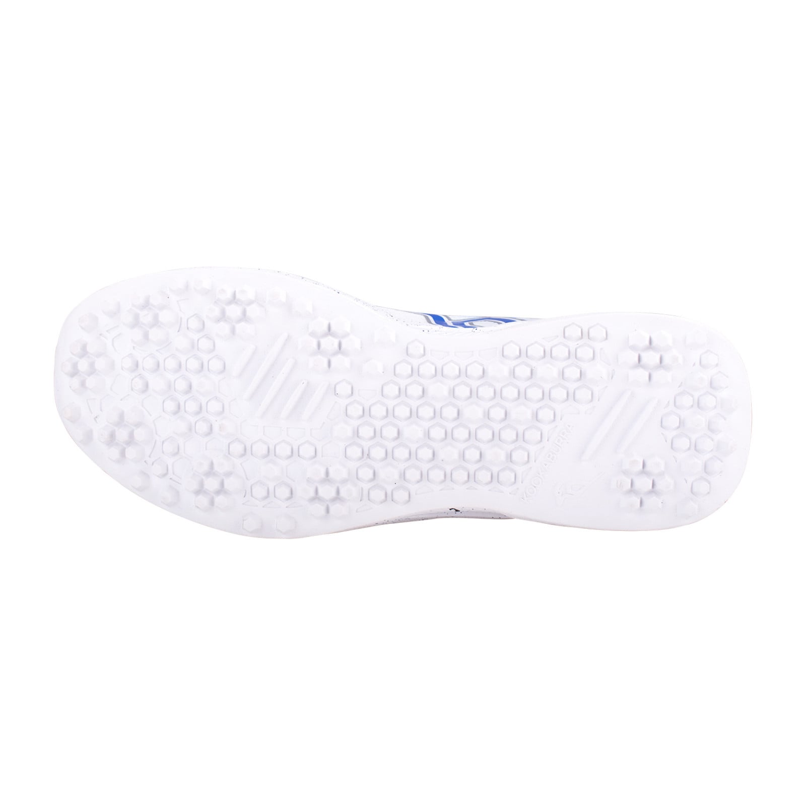 Kookaburra KC 1.0 Rubber Cricket Shoes - White/Blue/Red (2024) - Back View
