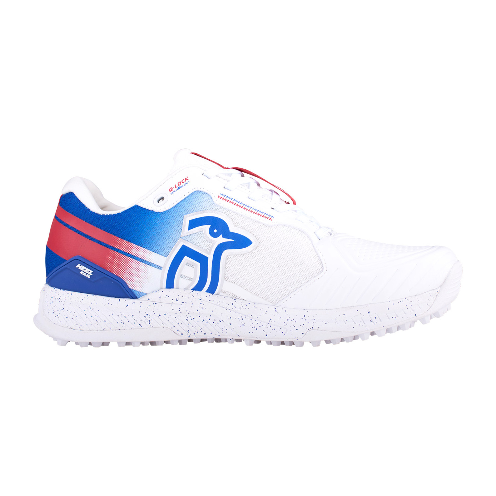Kookaburra KC 1.0 Rubber Cricket Shoes - White/Blue/Red (2024) - Kookaburra KC 1.0 Rubber Cricket Shoes - White/Blue/Red (2024) 