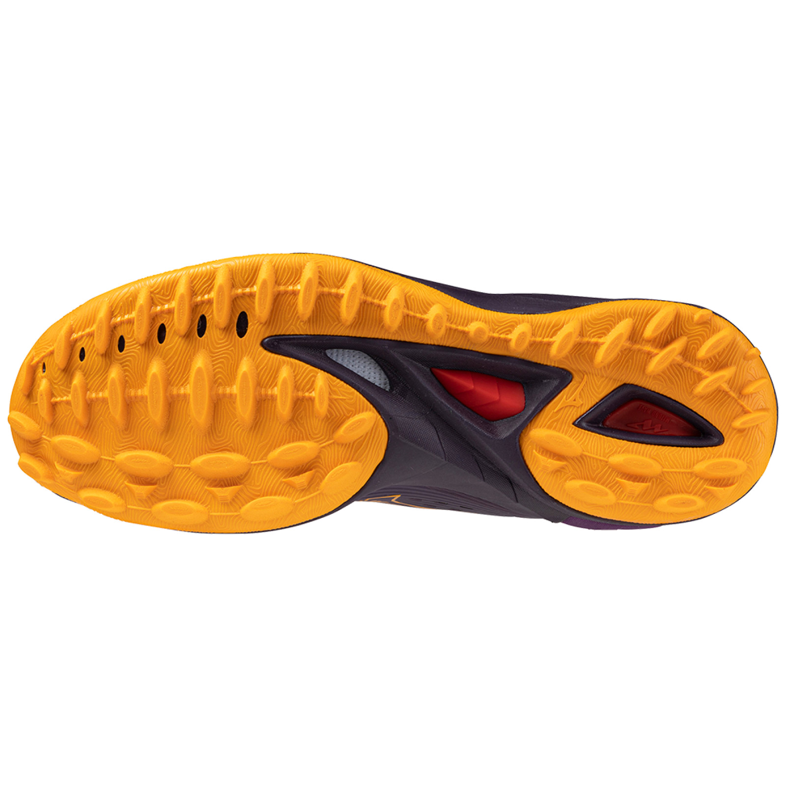 Mizuno Wave Leopardus Hockey Shoes - Purple/Orange (2024) - Side View
