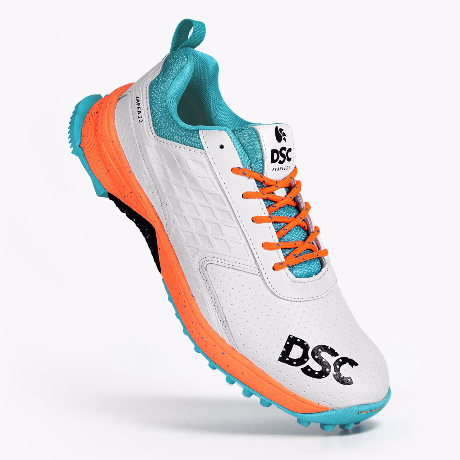 DSC Jaffa 22 Rubber Cricket Shoes - White/Orange (2024) - DSC Jaffa 22 Rubber Cricket Shoes - White/Orange (2024) - DSC Jaffa 22