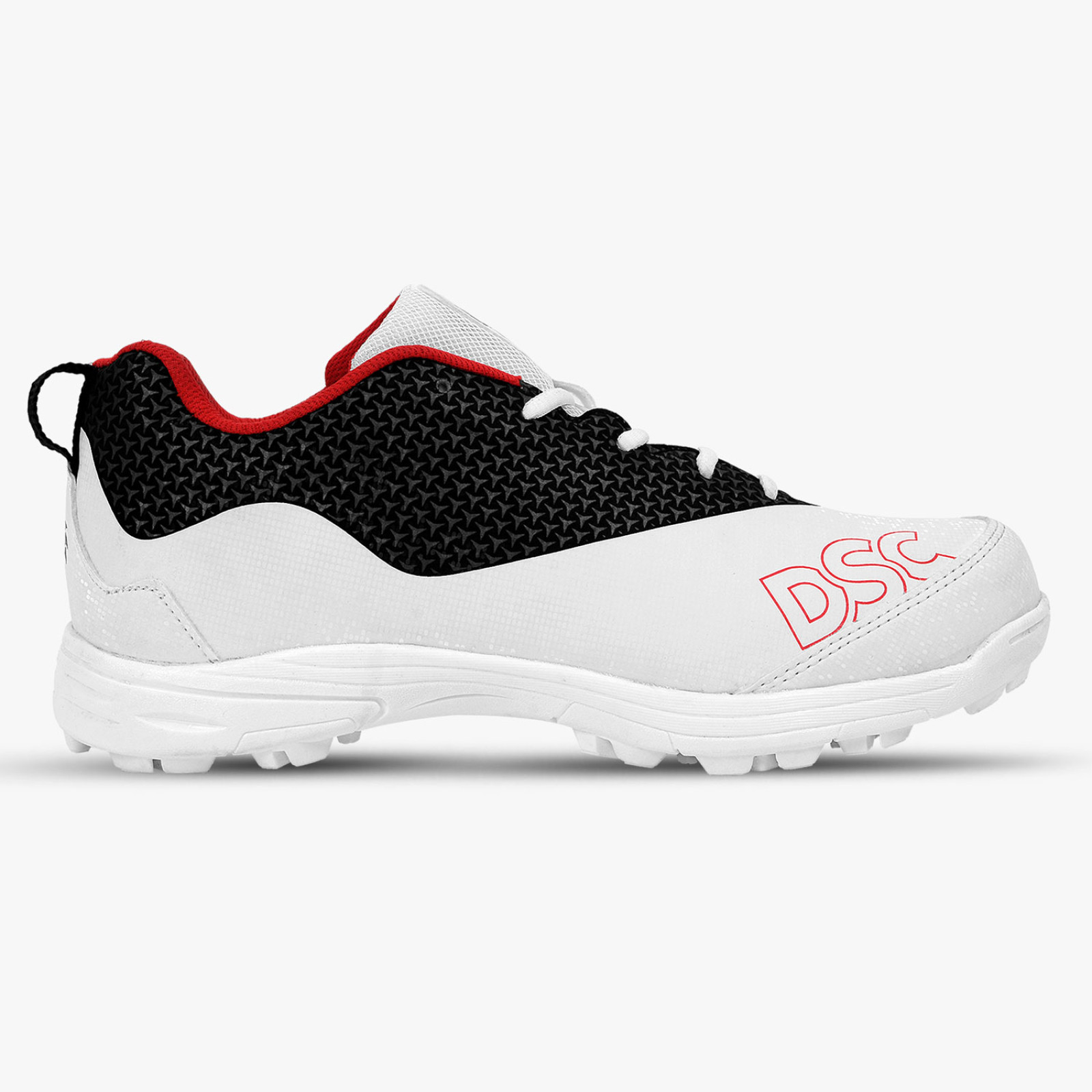 DSC Rigor X Junior Rubber Cricket Shoes - White/Black (2025) - DSC Rigor X Junior Rubber Cricket Shoes - White/Black (2025) - DS