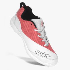 DSC Rigor X Junior Rubber Cricket Shoes - White/Red (2024) - DSC Rigor X Junior Rubber Cricket Shoes - White/Red (2024) - DSC Ri