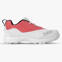 DSC Rigor X Junior Rubber Cricket Shoes - White/Red (2024) - DSC Rigor X Junior Rubber Cricket Shoes - White/Red (2024) - DSC Ri