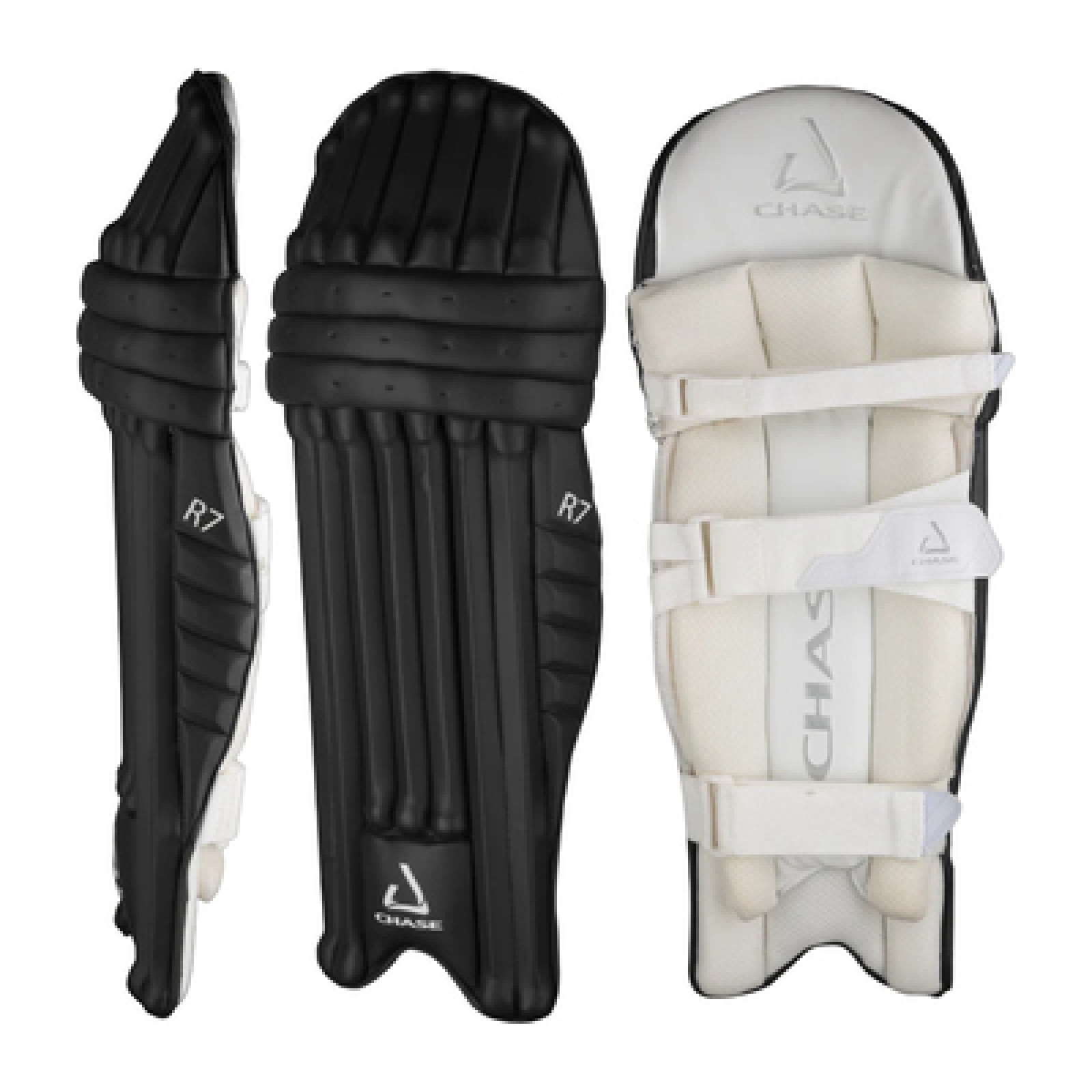 Chase R7 Cricket  Pads - Black (2024) - Almohadillas de críquet Chase R7 - Negro (2024) - Chase Cricket