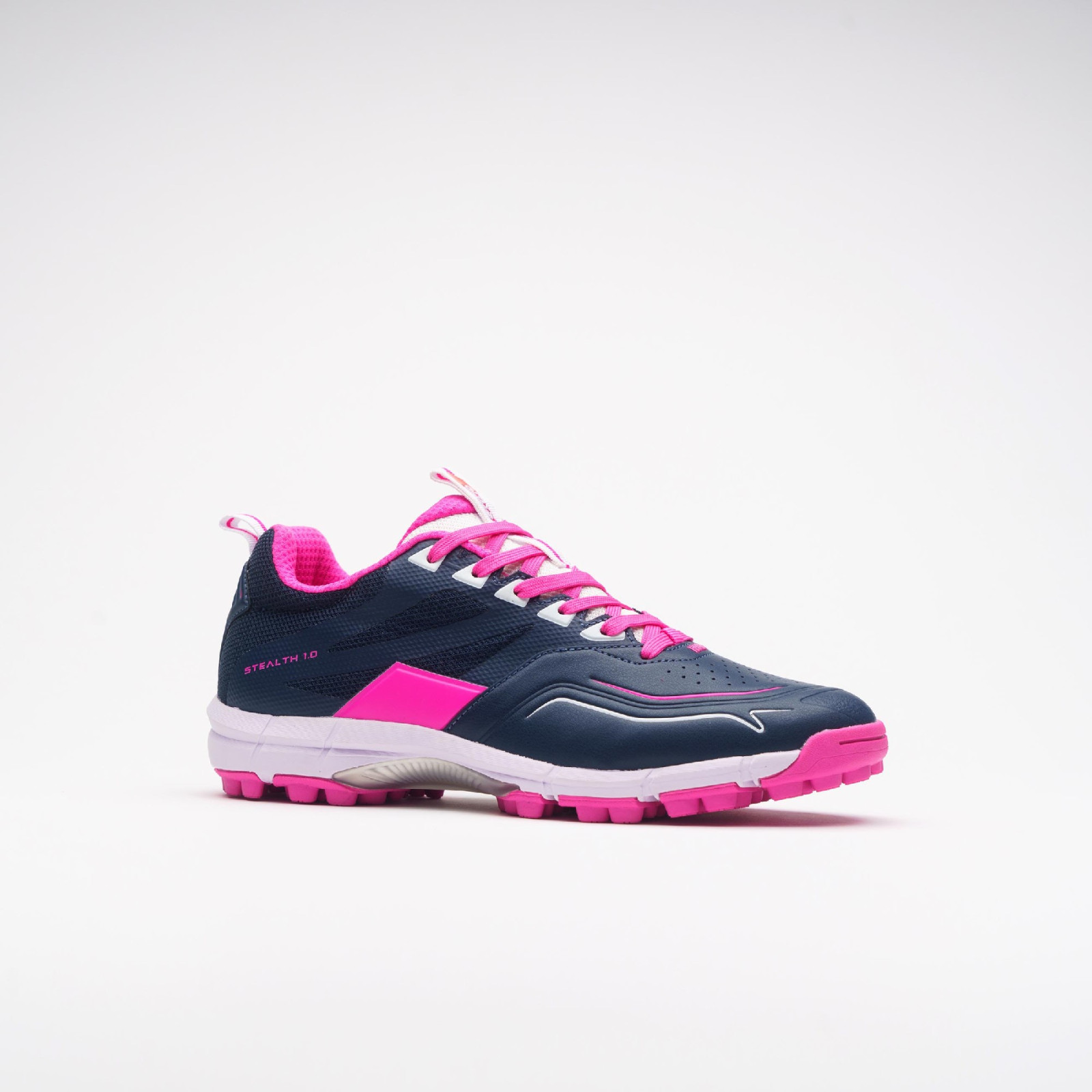 Grays Stealth 1.0 Junior Hockey Shoes - Navy/Pink (2024/25) - Grays Stealth 1.0 Junior Hockey Shoes - Navy/Pink (2024/25) - Gray