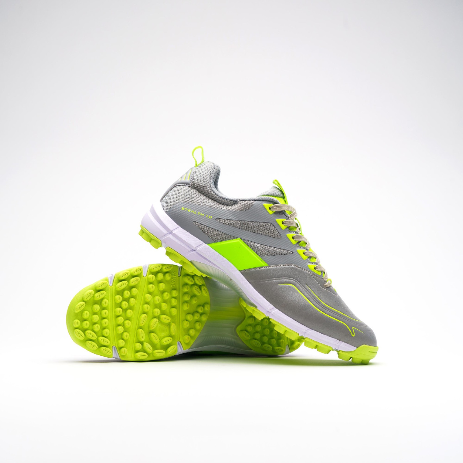 Grays Stealth 1.0 Hockey Shoes - Grey/Fluo Yellow (2024/25) - Grays Stealth 1.0 Hockey Shoes - Grey/Fluo Yellow (2024/25) - Gray
