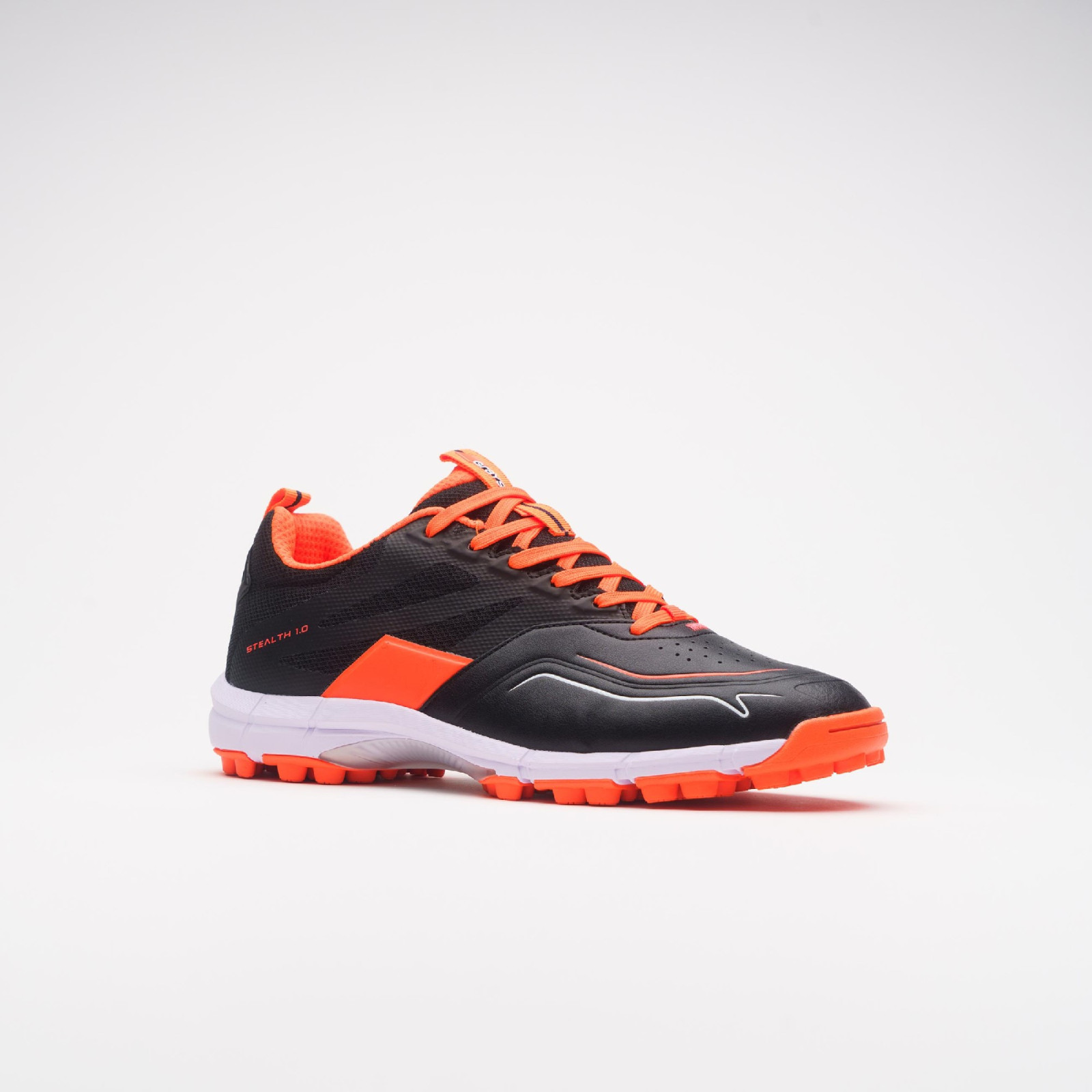 Grays Stealth 1.0 Junior Hockey Shoes - Black/Orange (2024/25) - Grays Stealth 1.0 Junior Hockey Shoes - Black/Orange (2024/25) 