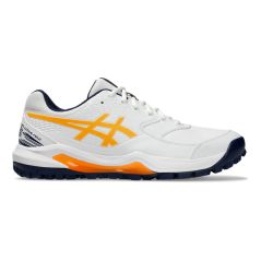 Asics Gel-Lethal Field 2 Junior Hockeyschuhe - Weiß/Orange (2024/25) - Back View