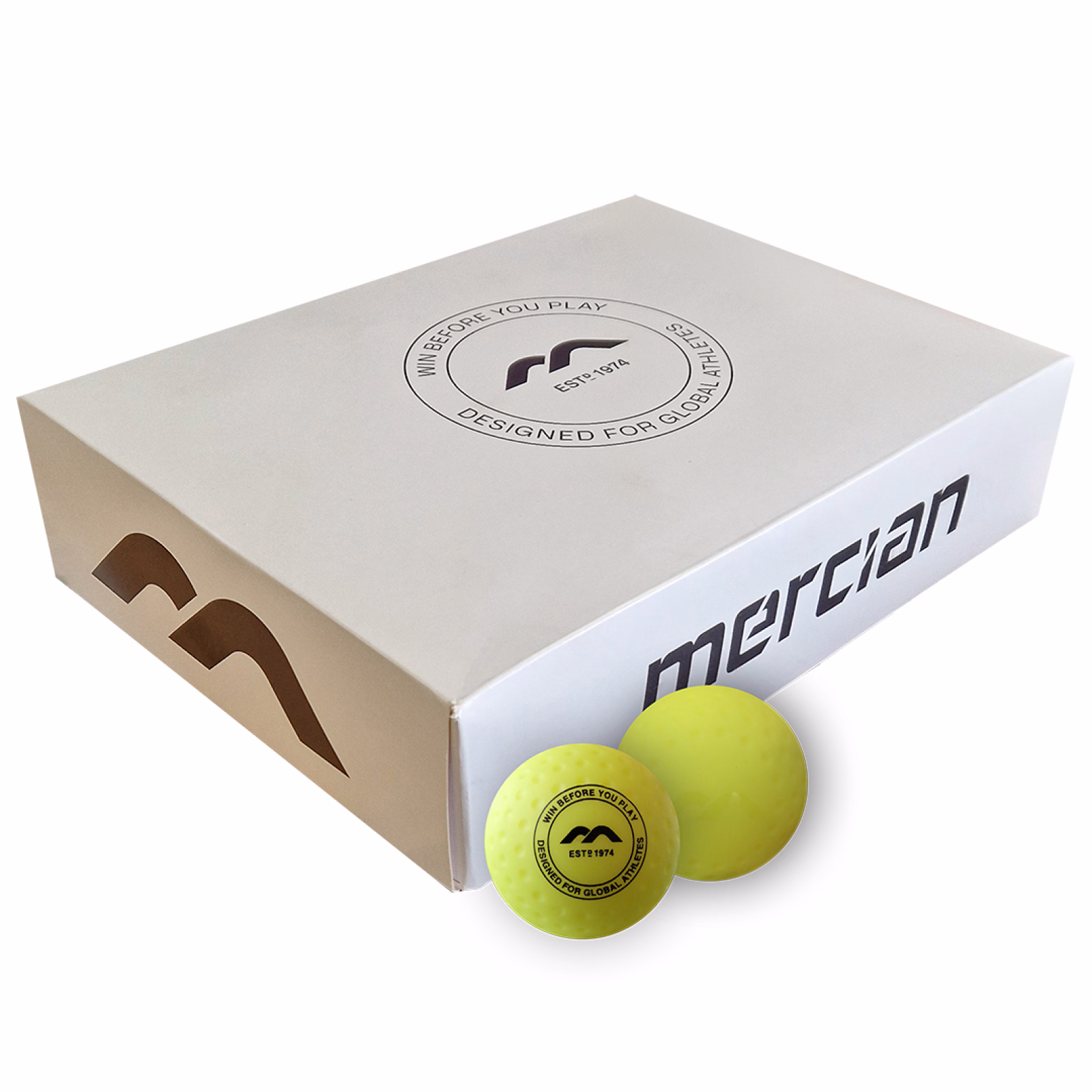 Mercian Genesis Yellow Dimple Training Balls - Box of 12 (2024/25) - Pelotas de entrenamiento con hoyuelos amarillos Mercian Genesis - Caja de 12 (2024/25)
