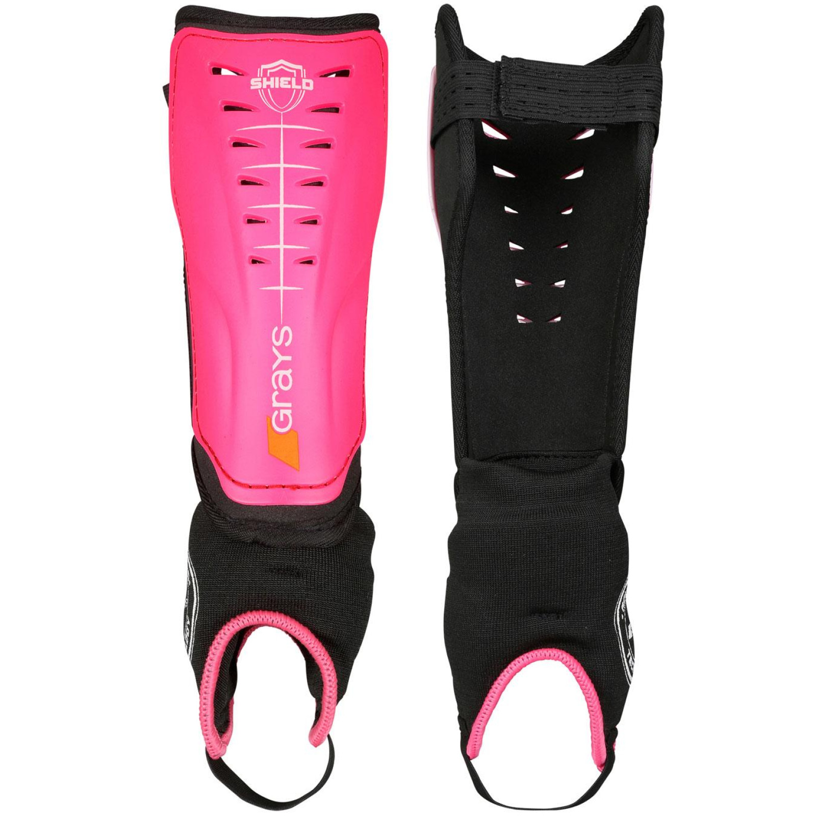 Grays Shield Junior Hockey Shinpads - Fluo Pink/Black (2024/25) - Grays Shield Junior Hockey Shinpads - Fluo Pink/Black (2024/25) - Grays Shield Junior Hockey Shinpads - Fluo Pink/Black (2024/25