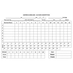 50 cartes de match des arbitres Over Cricket (pack de 25) -