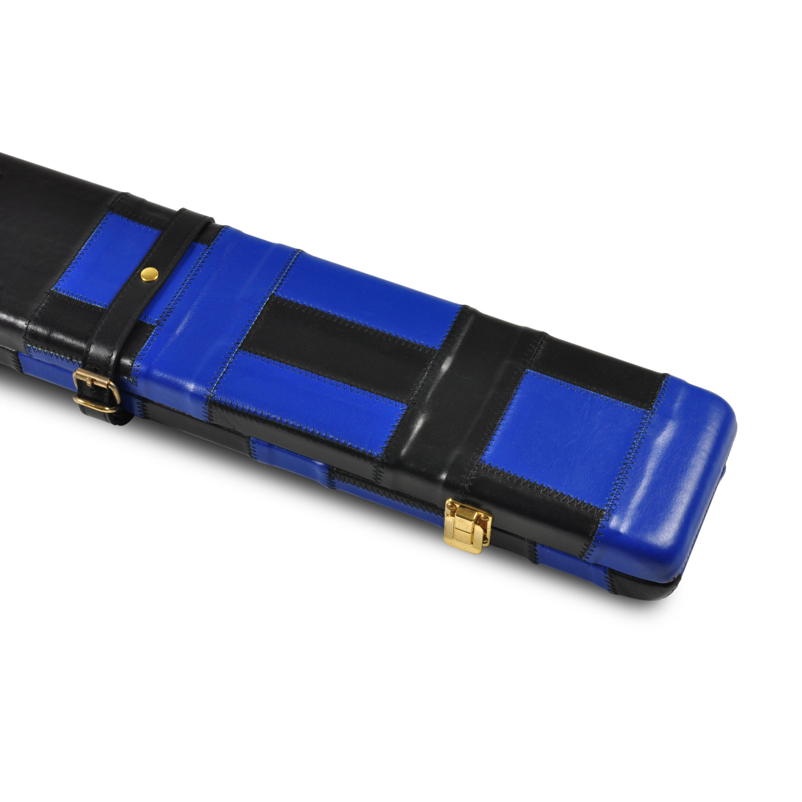 Peradon Black & Blue Patchwork Leather 3/4 Snooker Case - Peradon Black & Blue Patchwork Leather 3/4 Snooker Case - Peradon Black & Blue Patchwork Leather 3/4 Snooker Case - Peradon Blac