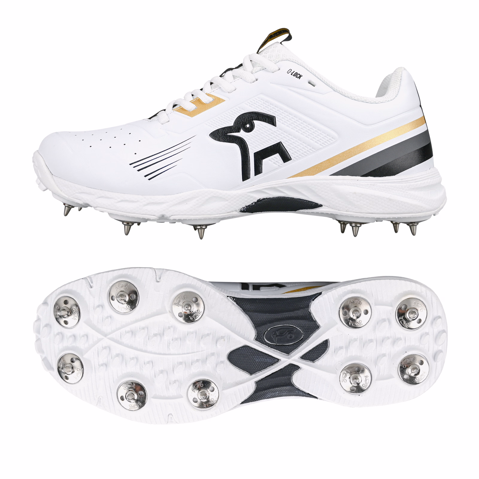Kookaburra KC 3.0 Spike Junior Cricket Shoes - Gold/Black (2025) - Kookaburra KC 3.0 Spike Junior Cricket Shoes - Gold/Black (20
