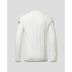 England Cricket Mens Long Sleeve Knitted Sweatshirt - White (2023/24)