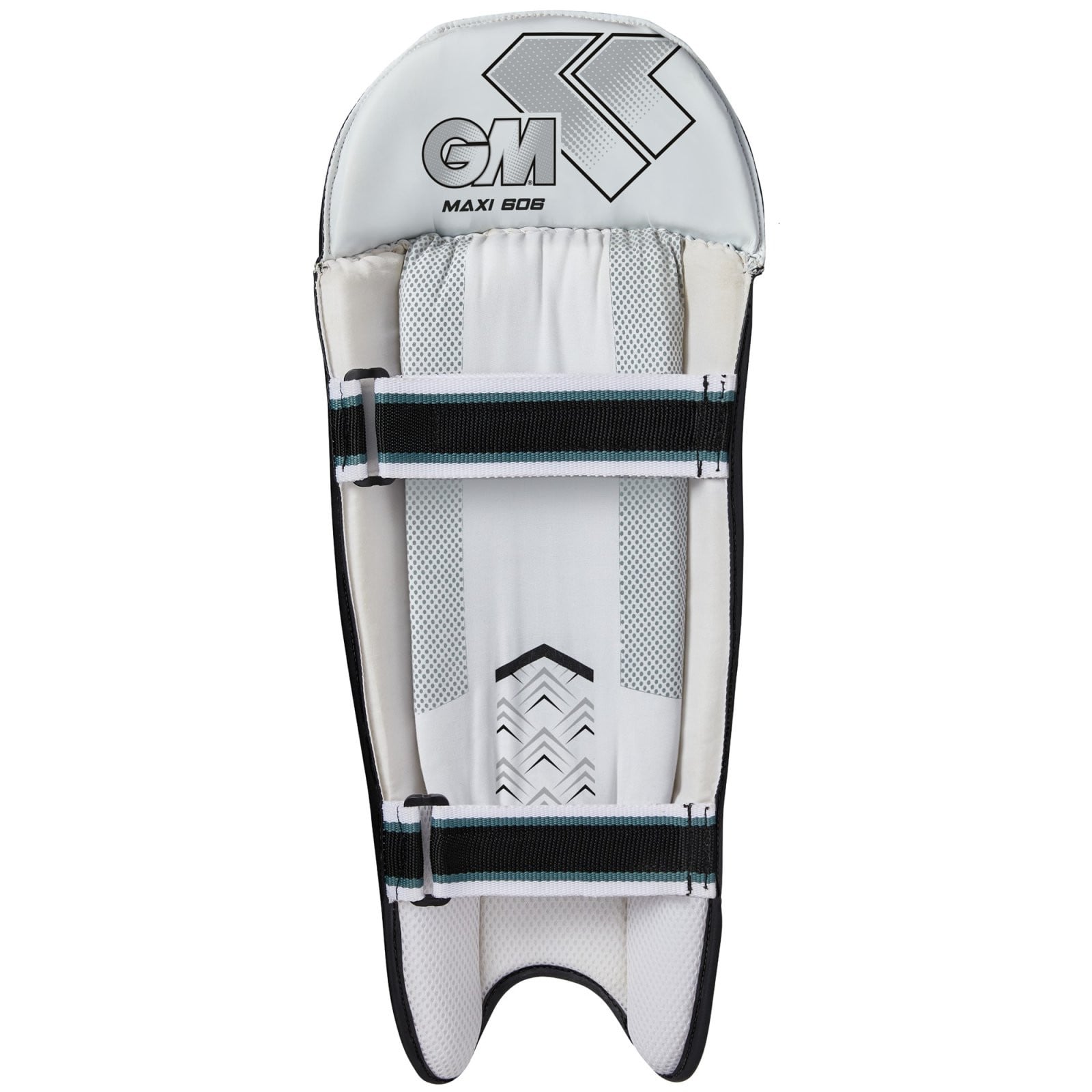 GM Maxi 606 Black Wicket Keeping Pads (2025) - Side View