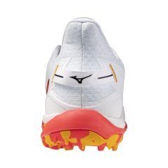 Zapatillas de hockey Mizuno Wave Leopardus - Blanco/Naranja (2025/26) - Back View