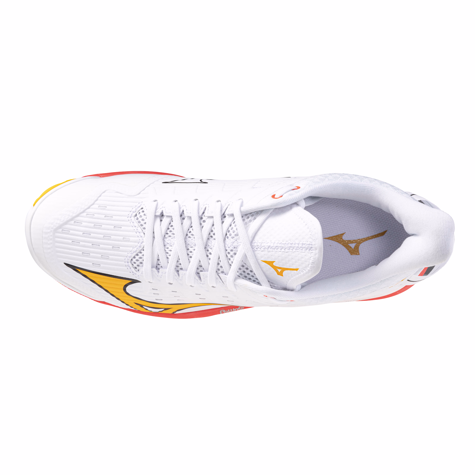 Zapatillas de hockey Mizuno Wave Leopardus - Blanco/Naranja (2025/26) - Zapatillas de hockey Mizuno Wave Leopardus - Blanco/Naranja (2025/26) - Detail