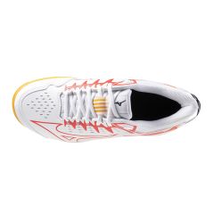 Mizuno WAVE LYNX 2 Jr. Junior Hockey Shoes - White/Orange (2025/26) - Mizuno WAVE LYNX 2 Jr. Junior Hockey Shoes - White/Orange 