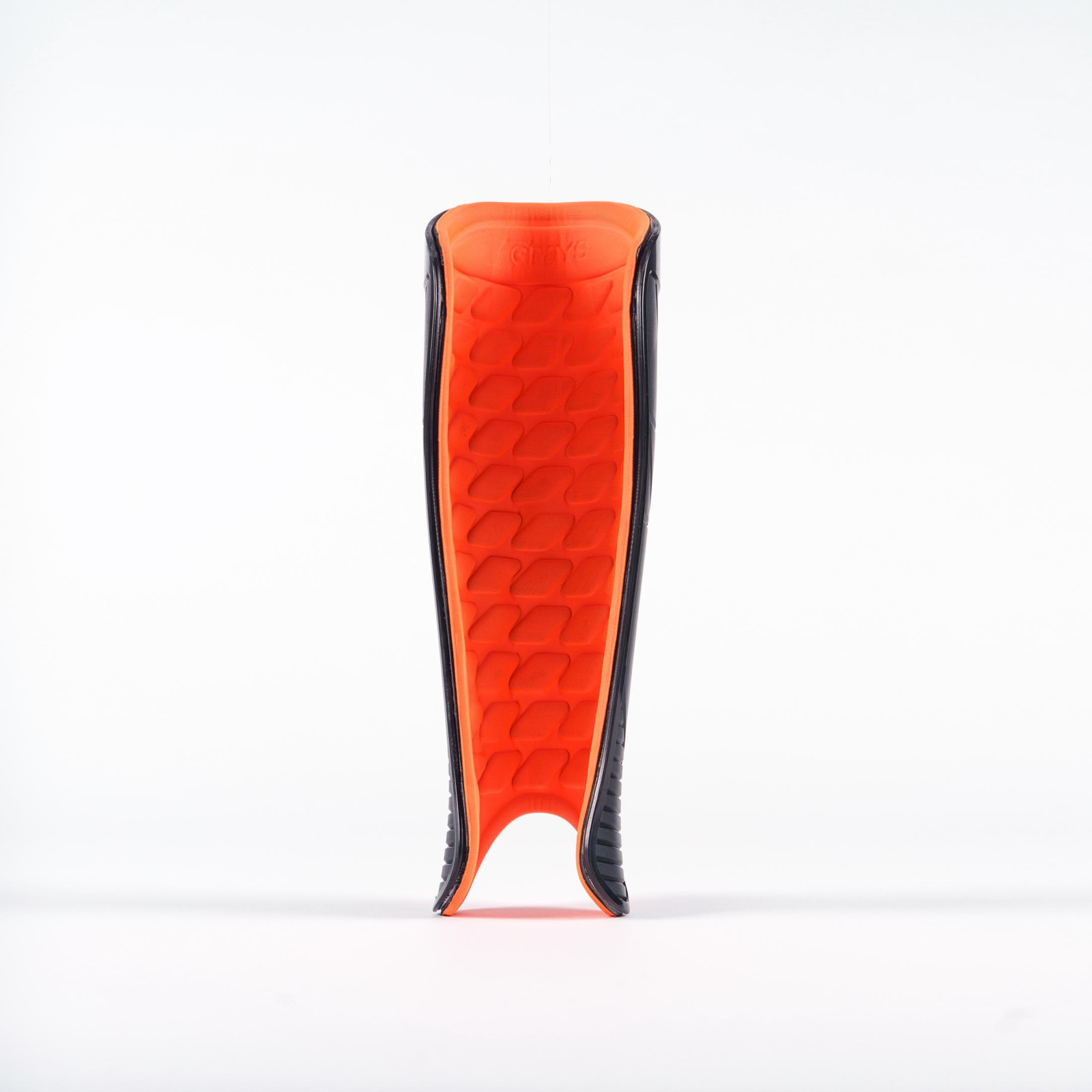 Grays G900 Shinguard - Black/Fluo Orange (2026/27) - Grays G900 Shinguard - Black/Fluo Orange (2025/26) - Side View