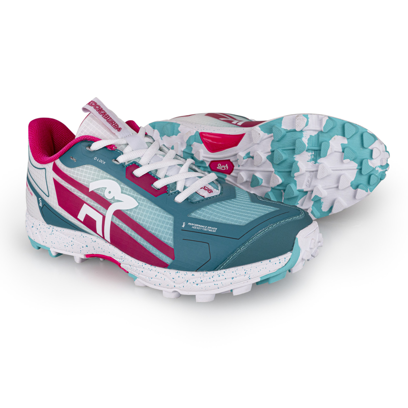 Kookaburra Surge Junior Hockey Shoes - Mint/Pink (2025/26) - Kookaburra Surge Junior Hockey Shoes - Mint/Pink (2025/26) - Back View