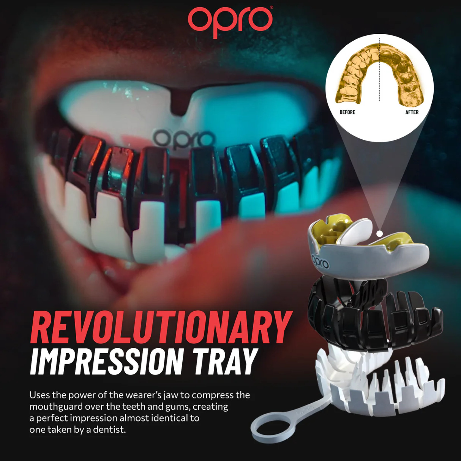 Opro Instant Custom-Fit Mouthguard - Clear - Protectores