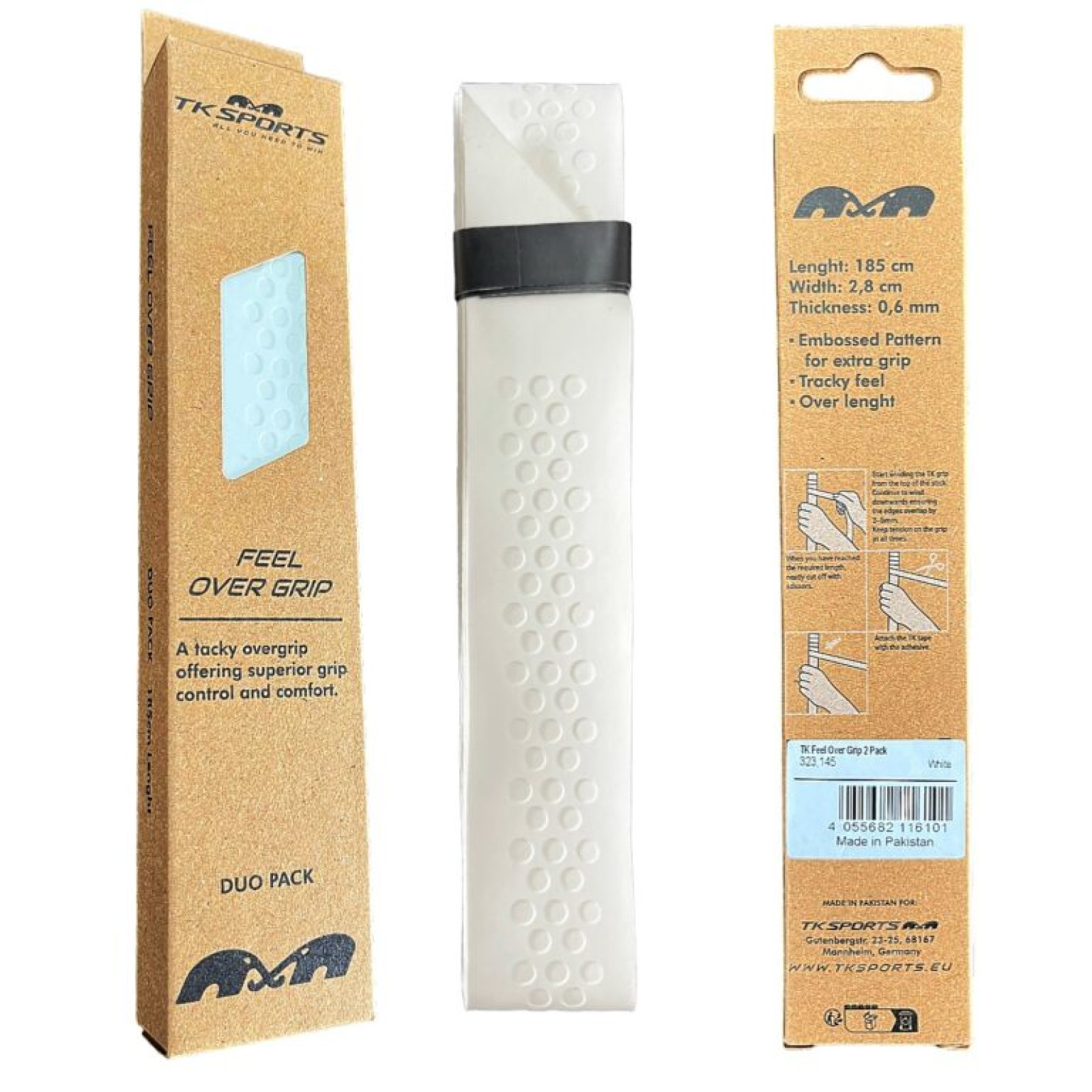 TK Feel Over Grip - 2 Pack - White - Hockey Grips