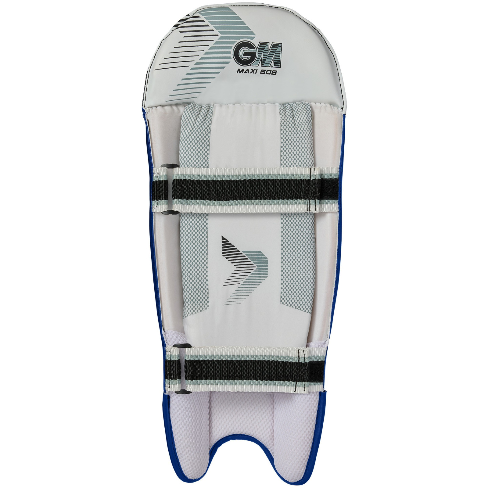 GM Maxi 606 Navy Wicket Keeping Pads (2026) - Pads de gardien