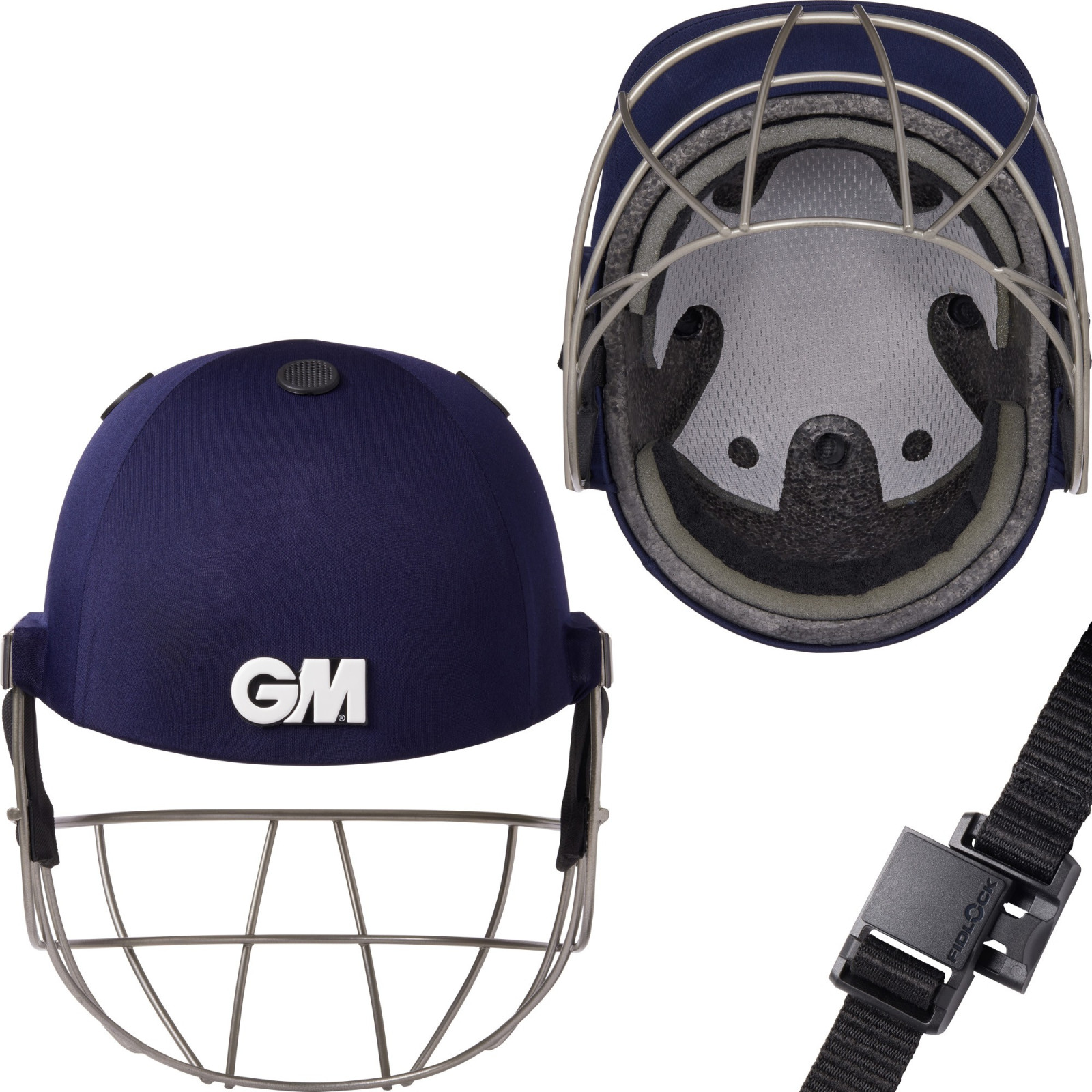 GM Maestro Titanium Cricket Helmet - Navy (2026) - GM Maestro Titanium Cricket Helmet - Navy (2026) - Cascos GM