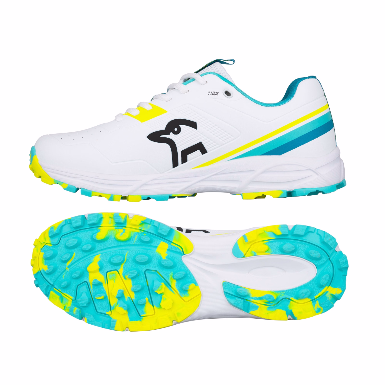 Kookaburra KC 3.0 Rubber Cricket Shoes - Aqua/Yellow -