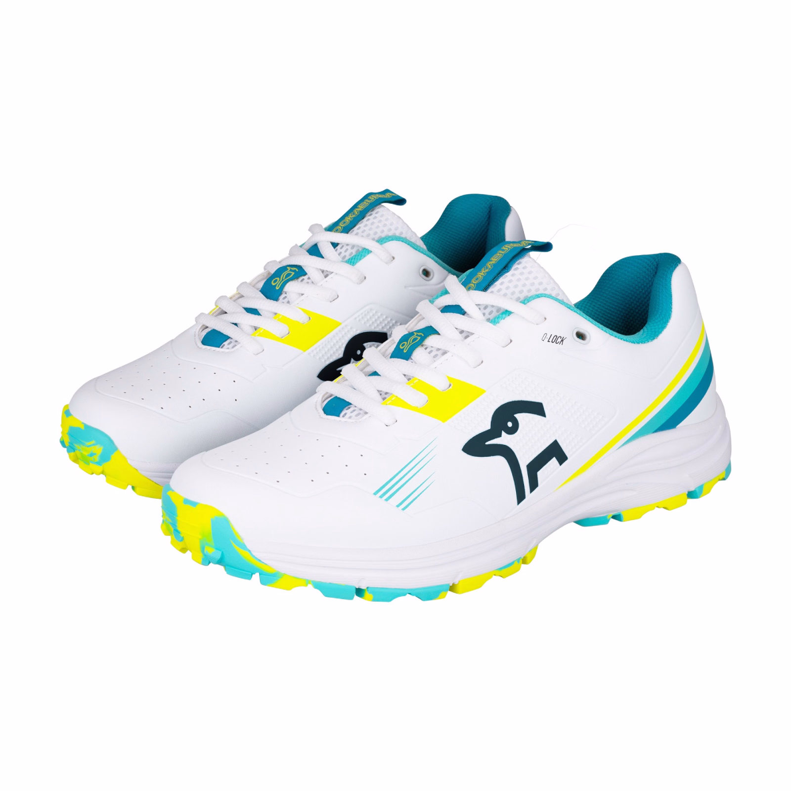 Kookaburra KC 3.0 Rubber Junior Cricket Shoes - Aqua/Yellow -